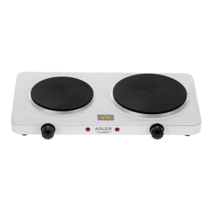 poêle électrique deux feux 2500 w blanc, 46 x 26,5 x 7 cm