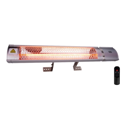 chauffage extérieur mural à quartz avec télécommande, 2000 w. 67,5 x 10,5 x 7,5 cm