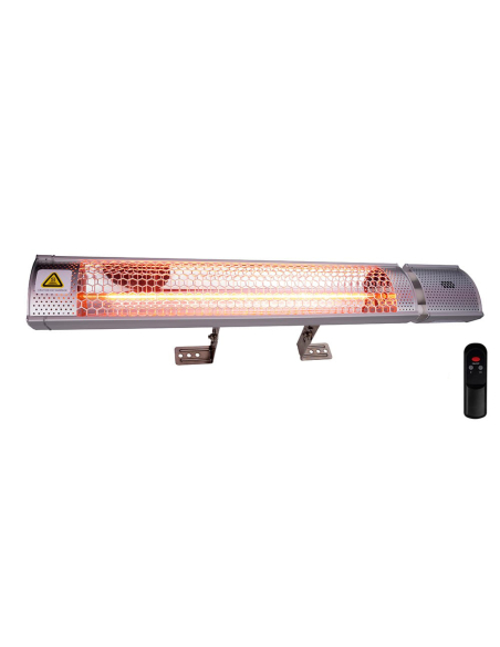 chauffage extérieur mural à quartz avec télécommande, 2000 w. 67,5 x 10,5 x 7,5 cm