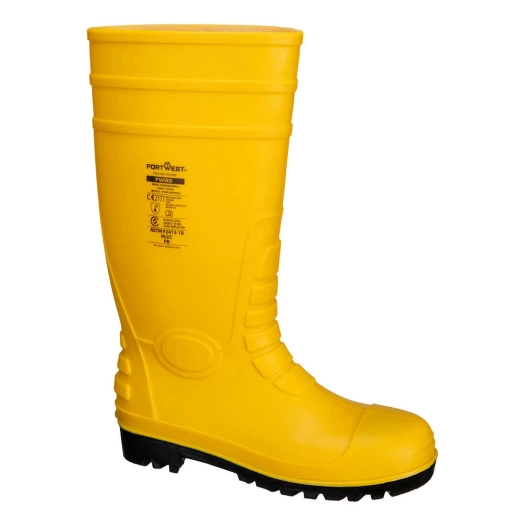 bottes de sécurité wellington s5 - taille 39 - jaune - portwest