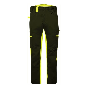 pantalon de travail éco-conçu wx2 stretch - taille 40 - noir/jaune - portwest