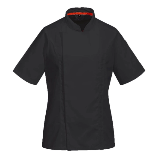 veste de cuisine maille pro manches courtes - taille l - noir - portwest