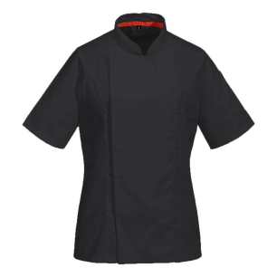 veste de cuisine maille pro manches courtes - taille xl - noir - portwest