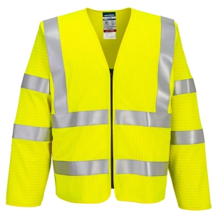 gilet zippé manches longues bizflame hv fr - taille s/m - jaune - portwest
