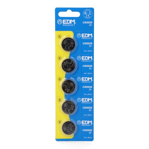 micro pile bouton au lithium max-pro cr2025 3v ø20 x 2,5 mm, blister 5 unités