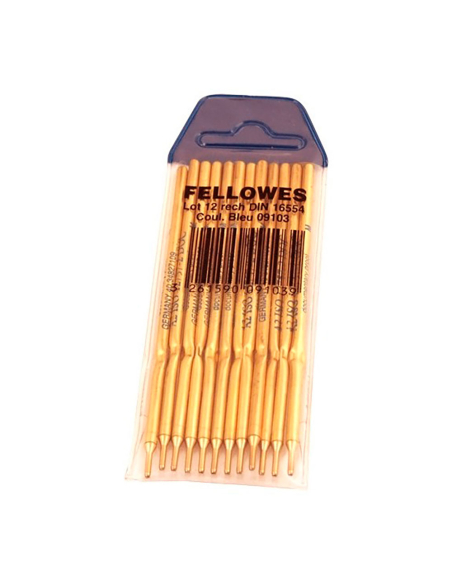 Recharges Stylo Bille Fellowes Bleues Encre bleue, pointe moyenne, pack de 12 - FELLOWES