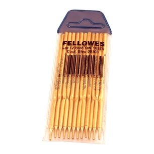 recharges de stylo à bille fellowes ref. 64314 blue stand, blister de 12 pièces