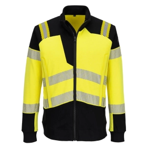 sweat-shirt zippé pw3 modaflame hv fr - taille xxl - jaune/noir - portwest