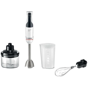 mixeur plongeant 600 w - quattroblade - vit. dynamique - mixeur inox - hachoir - fouet - bol doseur - blanc - bsh - bosch pem