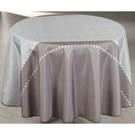 nappe ronde polyester etoffe gris ø160 cm sur cintre nappe ronde polyester etoffe gris ø160 cm sur cintre - access deco