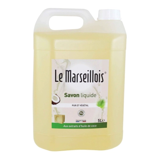savon de marseille liquide aux extraits d'huile de coco 5l savon de marseille liquide aux extraits d'huile de coco 5l - le marse