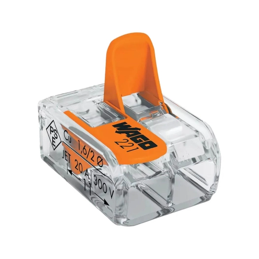 borne levier transparente 2 x 4 mm lot de 10 pièces borne levier transparente 2 x 4 mm lot de 10 pièces - wago