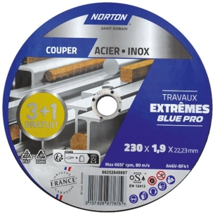 disque extrãªme mã©taux 230x1.6x22.2 lot 3+1 - saint gobain abrasifs