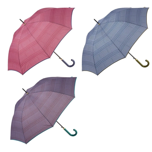 parapluie long automatique imprimé avec uvp 50+, couleurs assorties