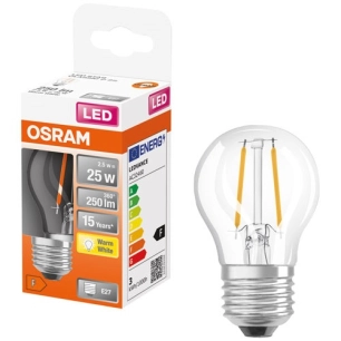 led sphã©rique clair fil. 2.5w e27 250lm 2700k chaud boite - ledvance gp