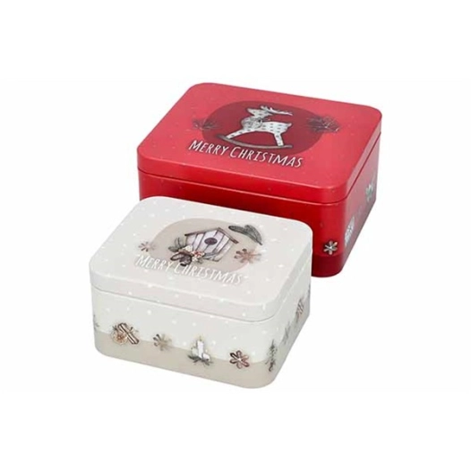 boite biscuits set2 merry christmas-small 12x10xh6cm-15x13xh7cm - billiet ld