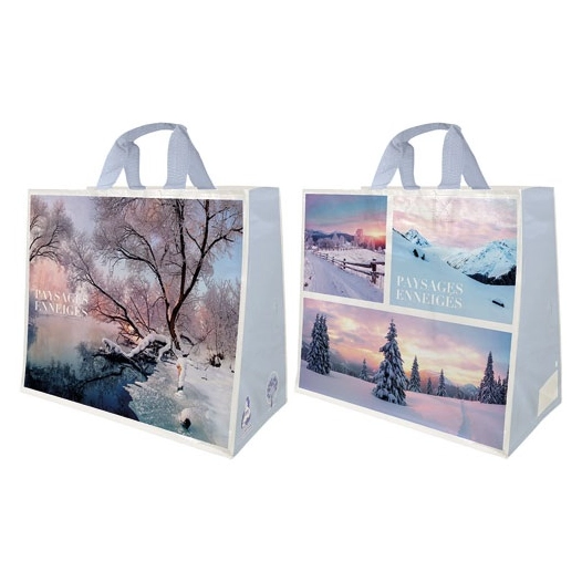 cabas pp tisses 33l paysages neige - sphere distribution