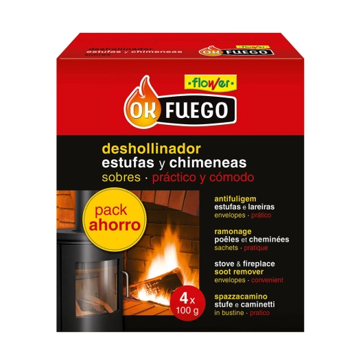 ramoneur en sachets pour poêles et cheminées 4 unités x 100 g