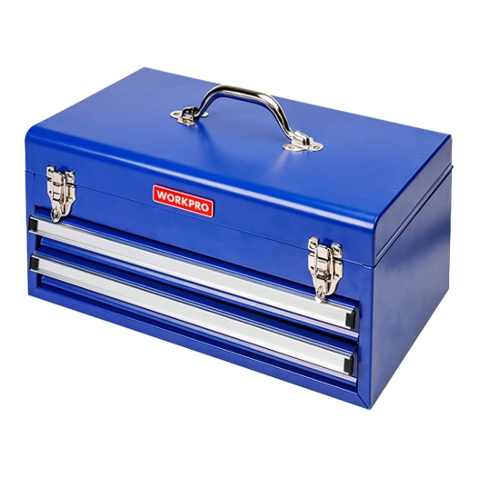 boîte à outils en métal à 2 tiroirs, 46 x 24 x 22 cm