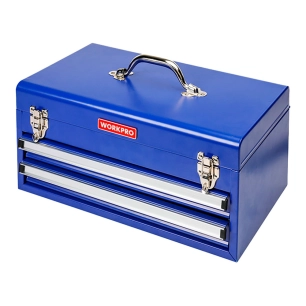 boîte à outils en métal à 2 tiroirs, 46 x 24 x 22 cm