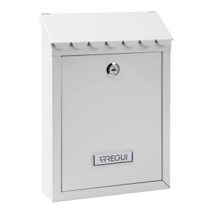 boîte aux lettres individuelle extérieure, petite, civic, acier, blanc, 21,6 x 8 x 30 cm