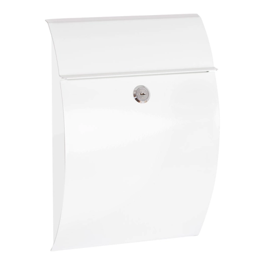 boîte aux lettres individuelle extérieure, petite, galan, acier, blanc, 21 x 7,5 x 29 cm