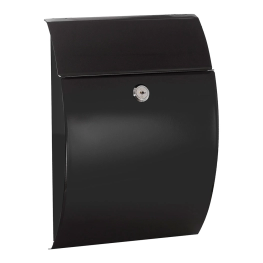 boîte aux lettres individuelle extérieure, petite, galan, acier, noir, 21 x 7,5 x 29 cm