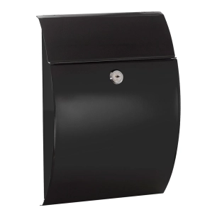 boîte aux lettres individuelle extérieure, petite, galan, acier, noir, 21 x 7,5 x 29 cm