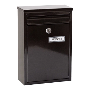 boîte aux lettres individuelle extérieure petit, zaguán, acier, noir, 22 x 8 x 32 cm