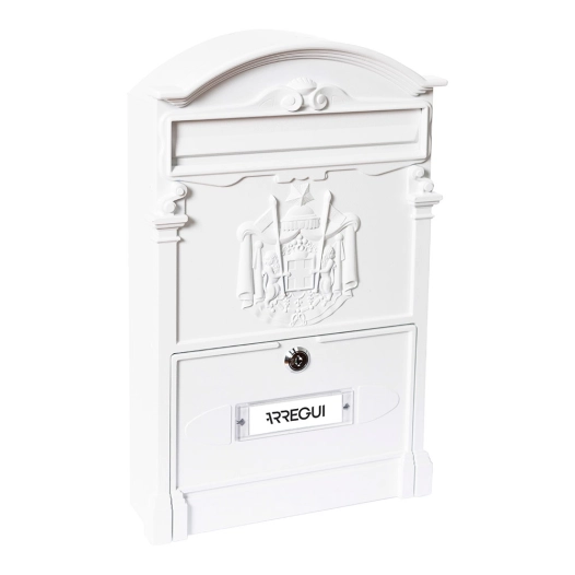 boîte aux lettres individuelle extérieure moyenne, residencia, aluminium, blanc, 26 x 9 x 42 cm