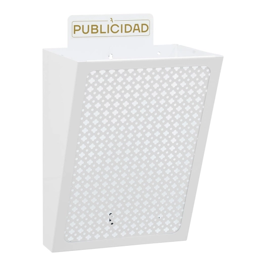 panier publicitaire e2304, acier, blanc, 22 x 19 x 35,5 cm