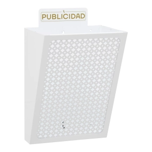 panier publicitaire e2304, acier, blanc, 22 x 19 x 35,5 cm