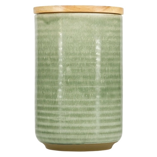 bocal de conservation 12,5xh20cm green cameo - fine dining living
