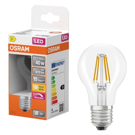 led filament std dim. 5w e27 470lm 2700k boite - ledvance gp