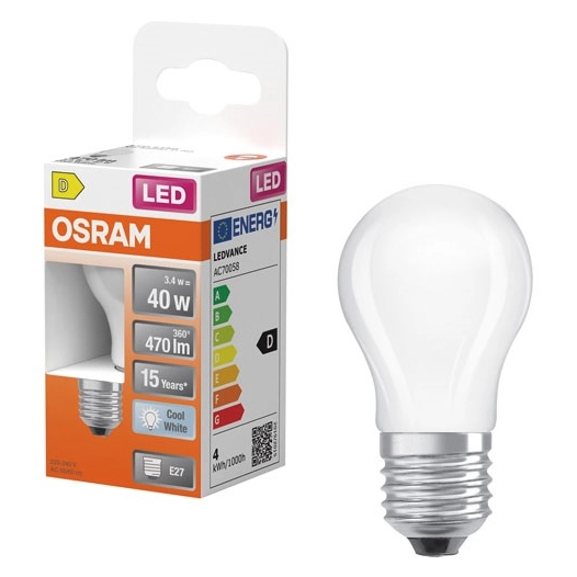 led sphã©rique verre dã©poli 4w e27 470lm 4000k froid boite - ledvance gp