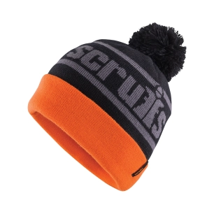 1 bonnet à pompon trade - noir et orange - scruffs
