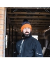 1 bonnet à pompon trade - noir et orange - scruffs