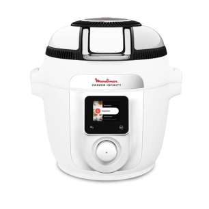 multicuiseur hp+air fryer - 16 prog - cuve 6,5l - 7 pers - wi-fi - acc. inclus (panier vapeur+plateau air fryer) - blanc - gpe s