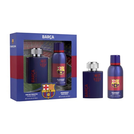 coffret fc barcelone avec eau de cologne 100 ml et déodorant spray 150 ml