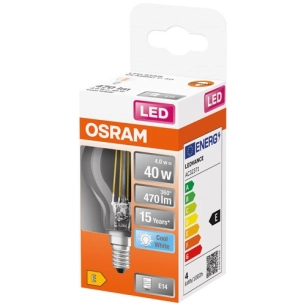 led sphã©rique clair fil. 4w e14 470lm 4000k froid boite - ledvance gp