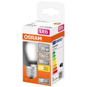 led sphã©rique verre dã©poli 2.5w e27 250lm chaud boite - ledvance gp