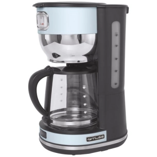 cafetiere 1000w 1,4l 10 tasses affichage maitien au chaud stop goutte bleux inox - new one - muse pem