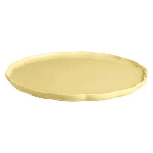 6 madeleine jaune vanille assiette de service 31cm - emile henry emile and co