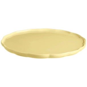 6 madeleine jaune vanille assiette de service 31cm - emile henry emile and co