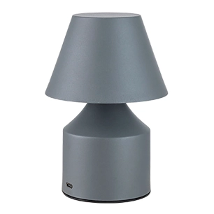 lampe de table led rechargeable en métal 3cct, 2 w, 200 lm, grise, ø110 x 163 mm