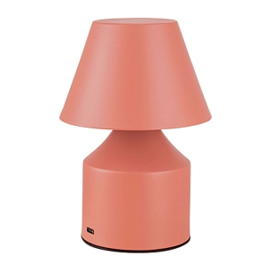 lampe de table led rechargeable en métal 3cct, 2 w, 200 lm, rose, ø110 x 163 mm