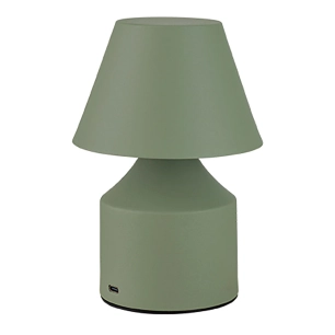 lampe de table led rechargeable en métal 3cct, 2 w, 200 lm, verte, ø110 x 163 mm