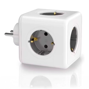 fiche modulaire 5 prises schuko 2p+t 16 a 3680 w 250 v~ blanc compatible avec réf. 40292, 40293