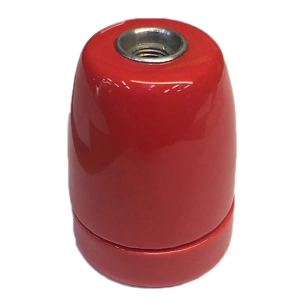 douille de lampe vintage en céramique e27 4a 100 w 250 v~ rouge, ø47 x 59 mm