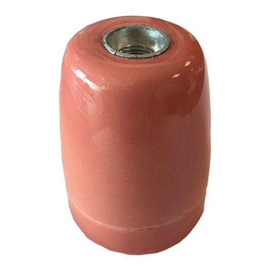 douille de lampe vintage en céramique e27 4a 100 w 250 v~ rose, ø47 x 59 mm